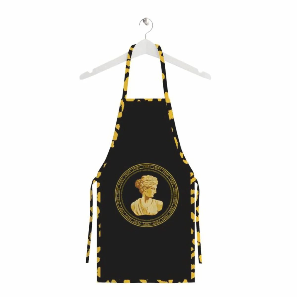 Luxury kitchen apron / cooking apron baroque female bust black 80 cm