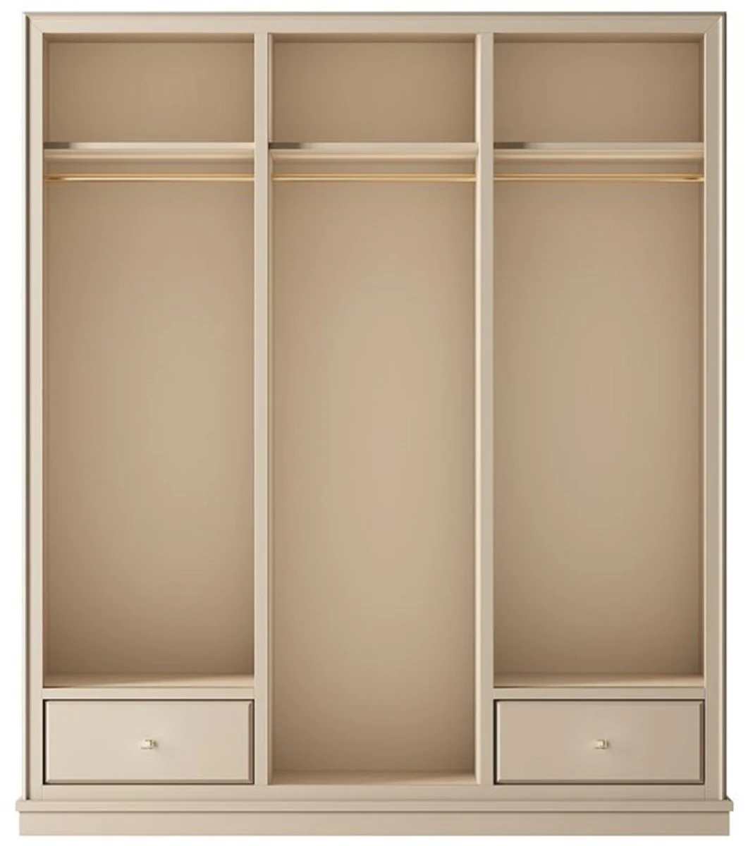 Luxury wardrobe beige 200 x 60 x H. 230 cm - Open bedroom wardrobe - Bedroom furniture - Hotel furniture - Bedroom furnishings - Luxury furniture - Luxury furnishings