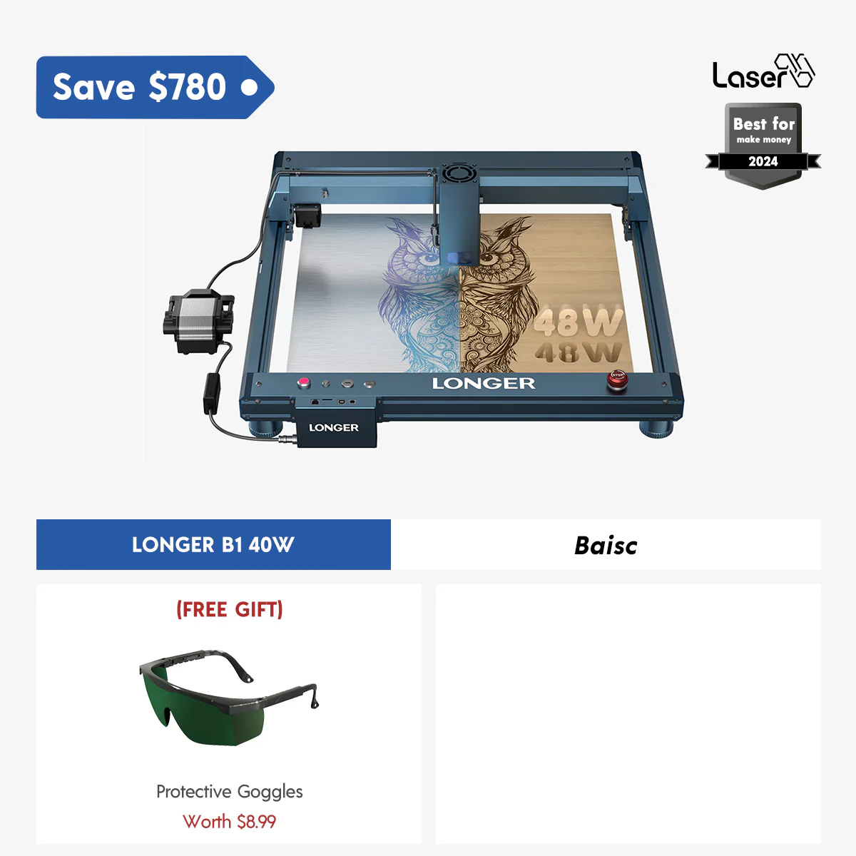 Longer B1 30W/40W laser engraving machine