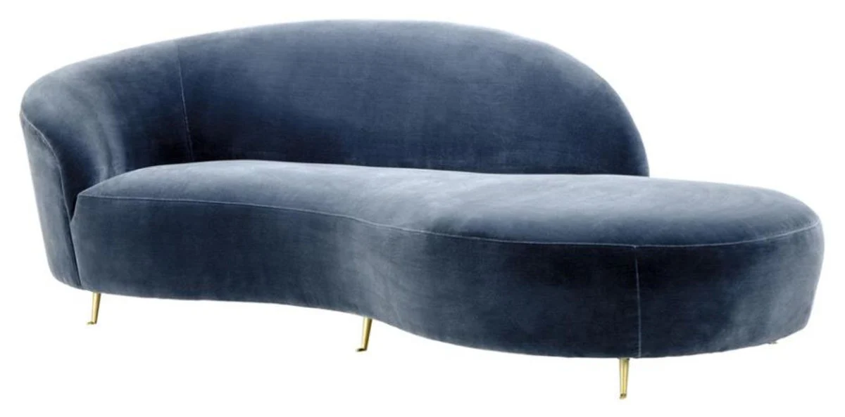 Designer sofa blue 248 x 104 x H. 74 cm - luxury collection