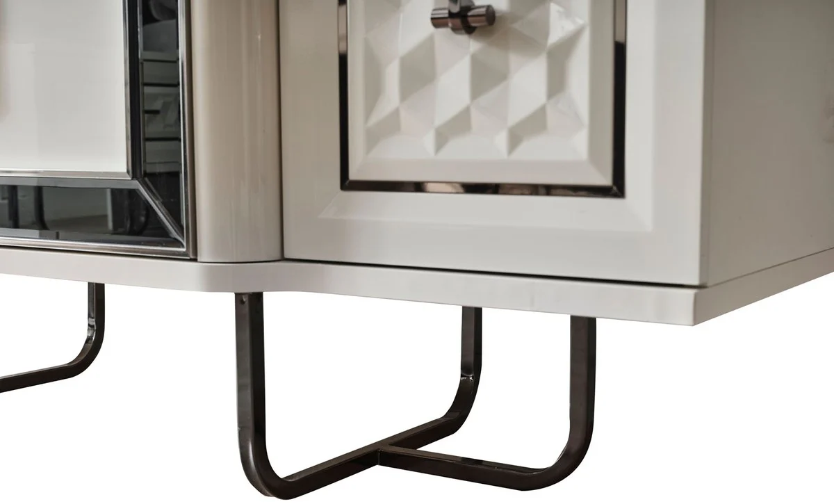 Luxury Art Deco Bedroom Set White / Bronze - 1 Luxury Art Deco Dressing Table & 1 Luxury Art Deco Mirror - Art Deco Bedroom Furniture - Luxury Bedroom Furniture