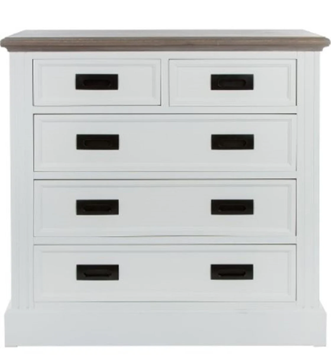 Country house style chest of drawers with 5 drawers white / gray 85 x 40 x H. 86 cm - country house style furniture