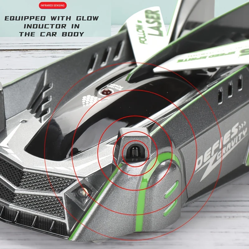 Lasergesteuertes Zero-Gravity-Stuntauto zum Klettern an der Wand – 360° drehbare Dual-Modi, LED-Leuchten und wiederaufladbare Batterien – perfektes Outdoor-Sportspielzeug und Geburtstagsgeschenke für Jungen und Mädchen!