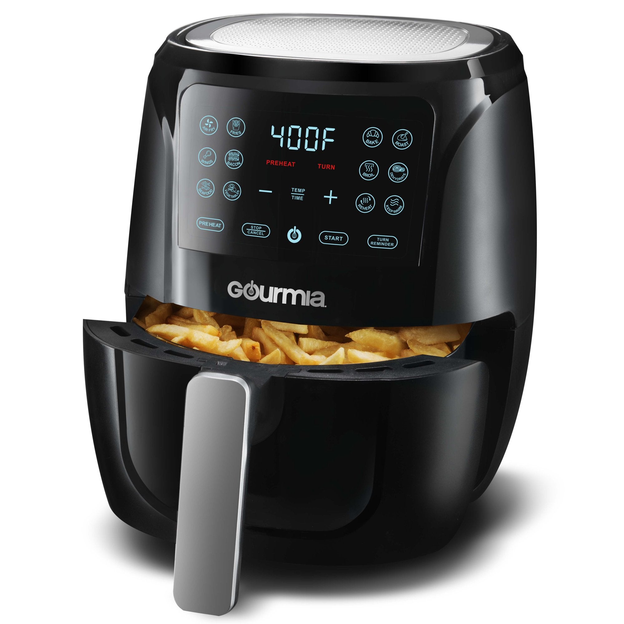 Gourmia 4-Qt. Edelstahl Digital Air Fryer, Schwarz