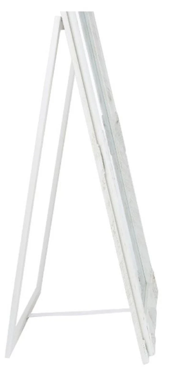 Baroque standing mirror white / gold 50 x H. 180 cm - handmade mirror with wooden frame and beautiful decorations