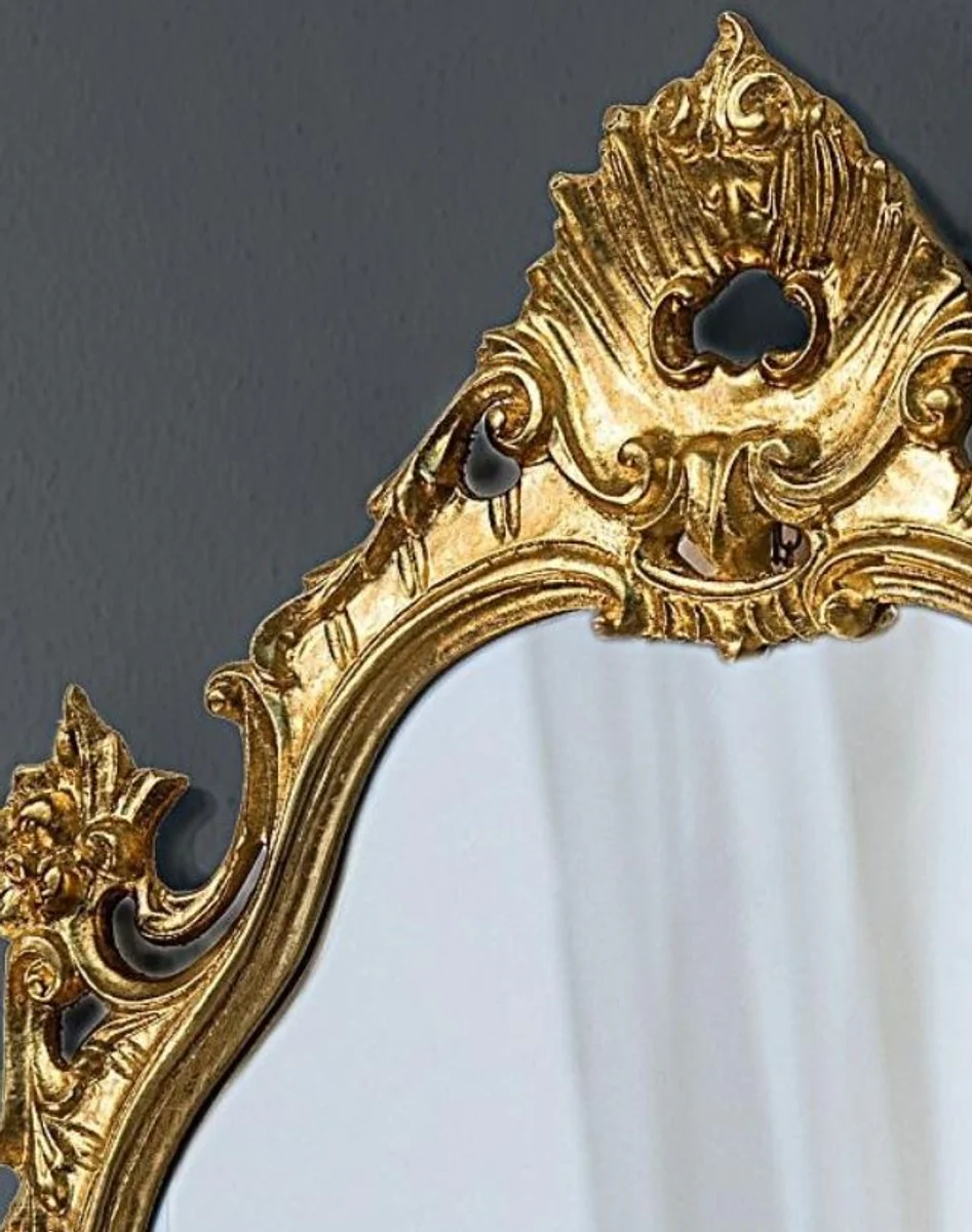 Luxury baroque mirror gold 55 x 4 x H. 86 cm - Magnificent wall mirror in baroque style - Luxury quality - Made in Italy