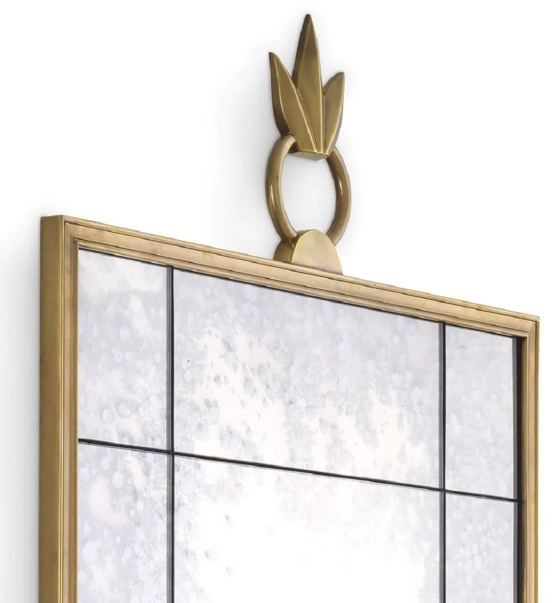 Luxury wall mirror antique brass color 60 x 2 x H. 140 cm - Rectangular mirror with antique mirror glass - Living room mirror - Bedroom mirror - Cloakroom mirror - Luxury furniture