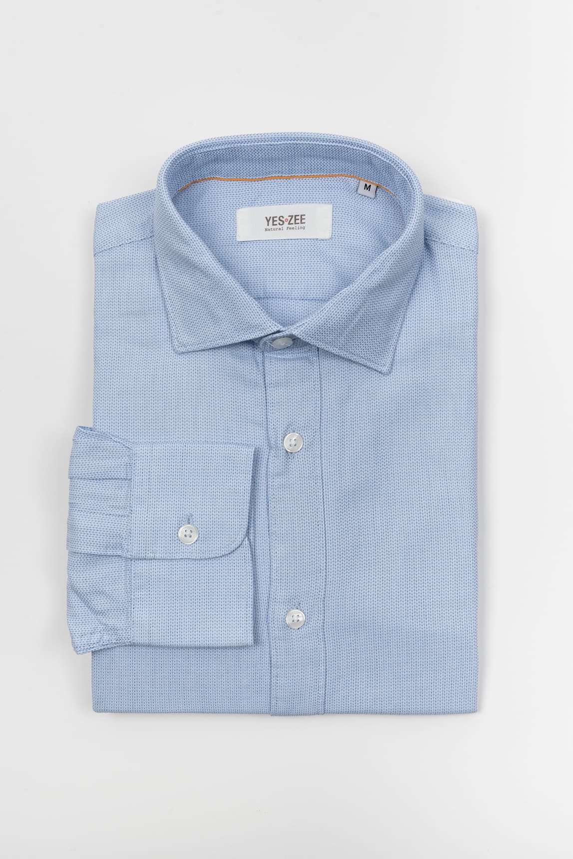 Rivera-Spain Hellblaues Hemd mit Mikrostruktur