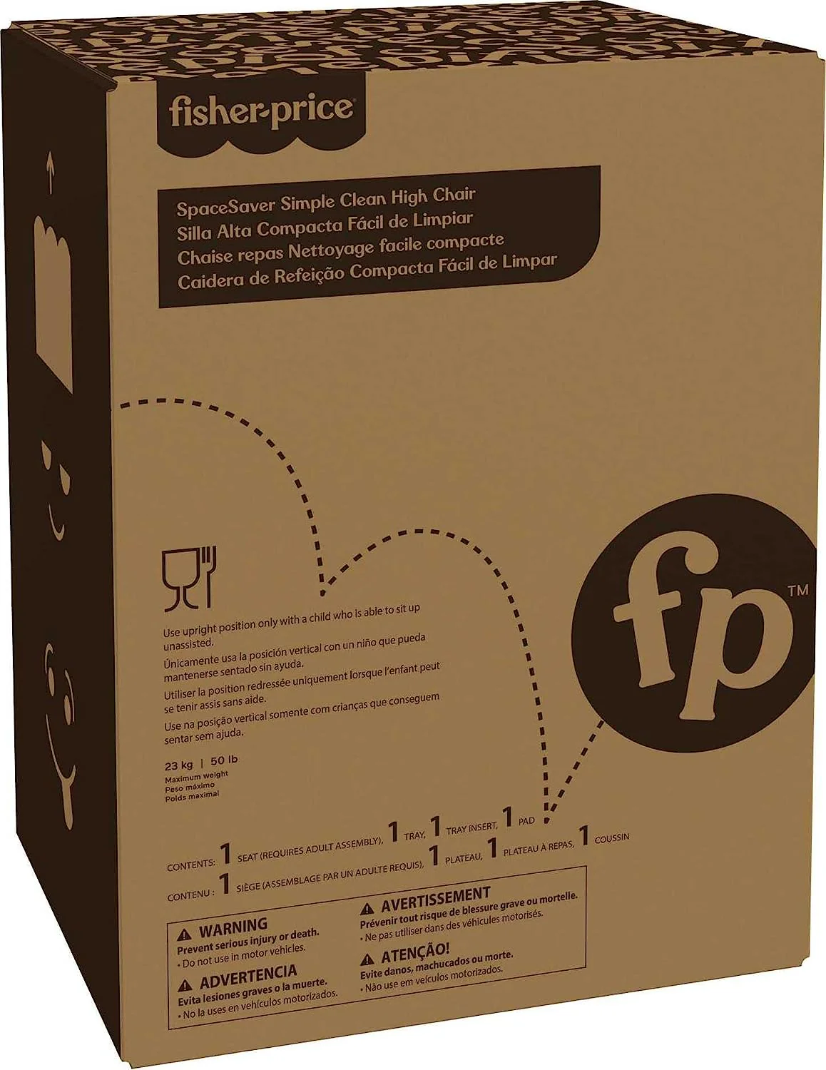 Einfacher, sauberer Hochstuhl für Babys und Kleinkinder, tragbarer Esszimmersitz mit herausnehmbarem Tabletteinsatz,