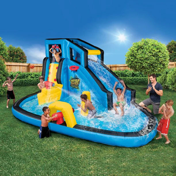 Banzai Battle Blast aufblasbarer Outdoor-Wasserpark und Rutsche, ab 5 Jahren, Unisex