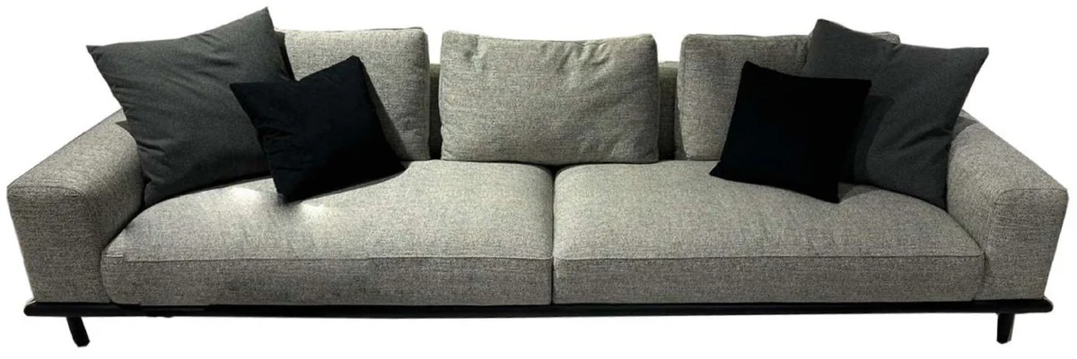 Luxury 4 seater sofa gray / black 320 x 100 x H. 74 cm - living room sofa - hotel sofa - living room furniture - hotel furniture - luxury furniture - luxury furnishings - living room furnishings