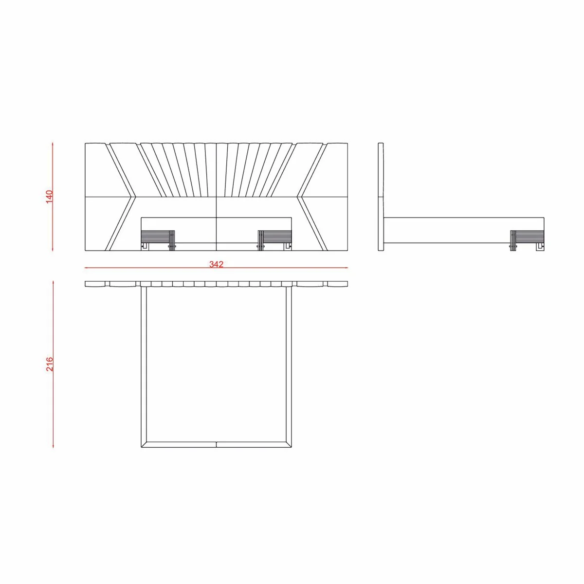 Luxury Double Bed Beige / Gold / Silver - Hotel & Bedroom Furniture