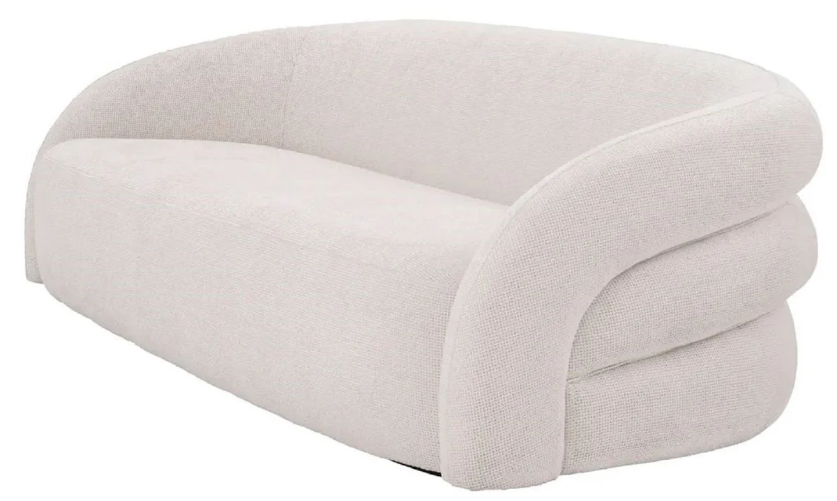 Luxury sofa white / black 220 x 92 x H. 65 cm - living room sofa - hotel sofa - living room furniture - hotel furniture - luxury furniture - luxury furnishings