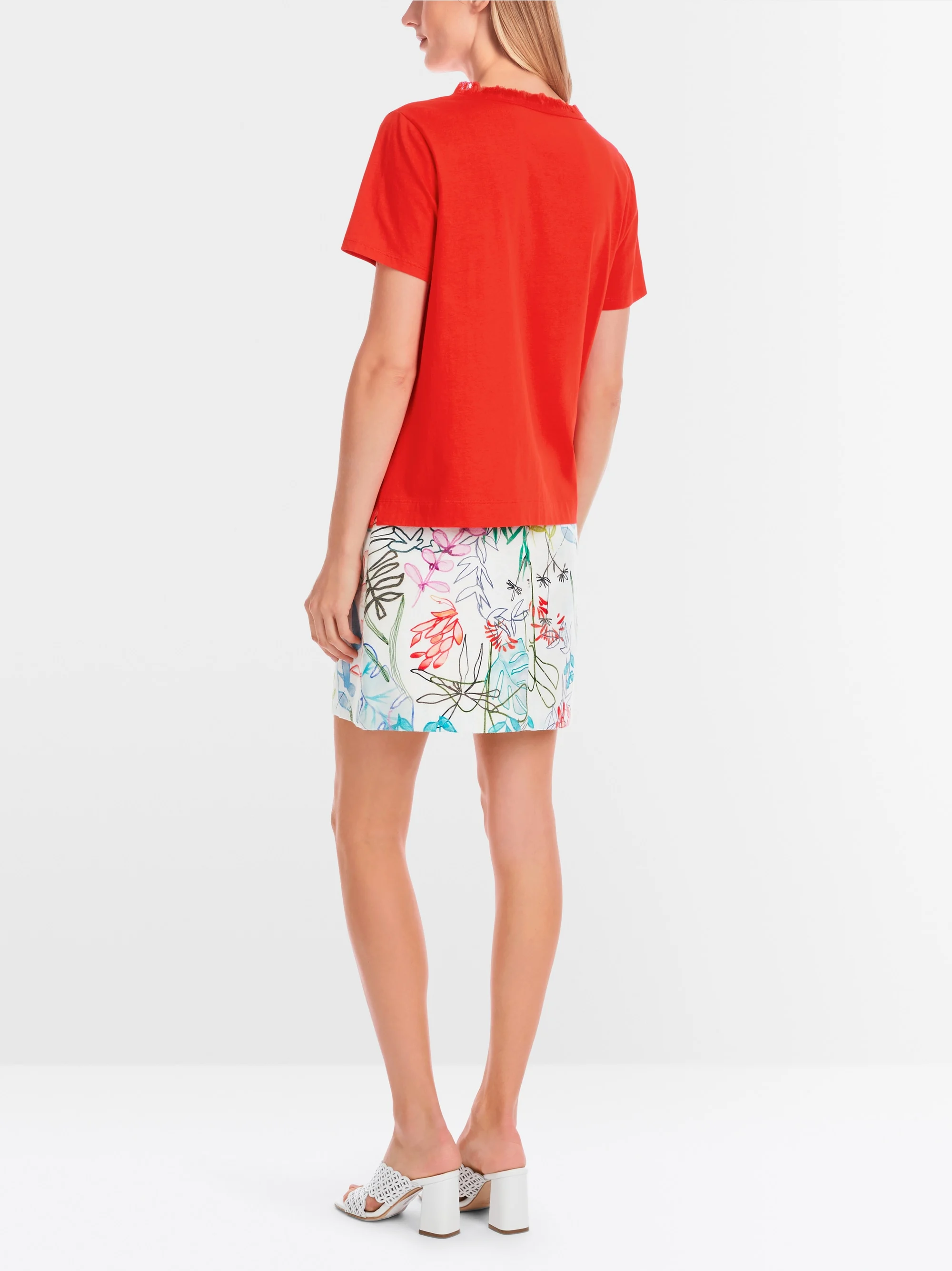 Marc-Cain Luftiges T-Shirt mit Leinen