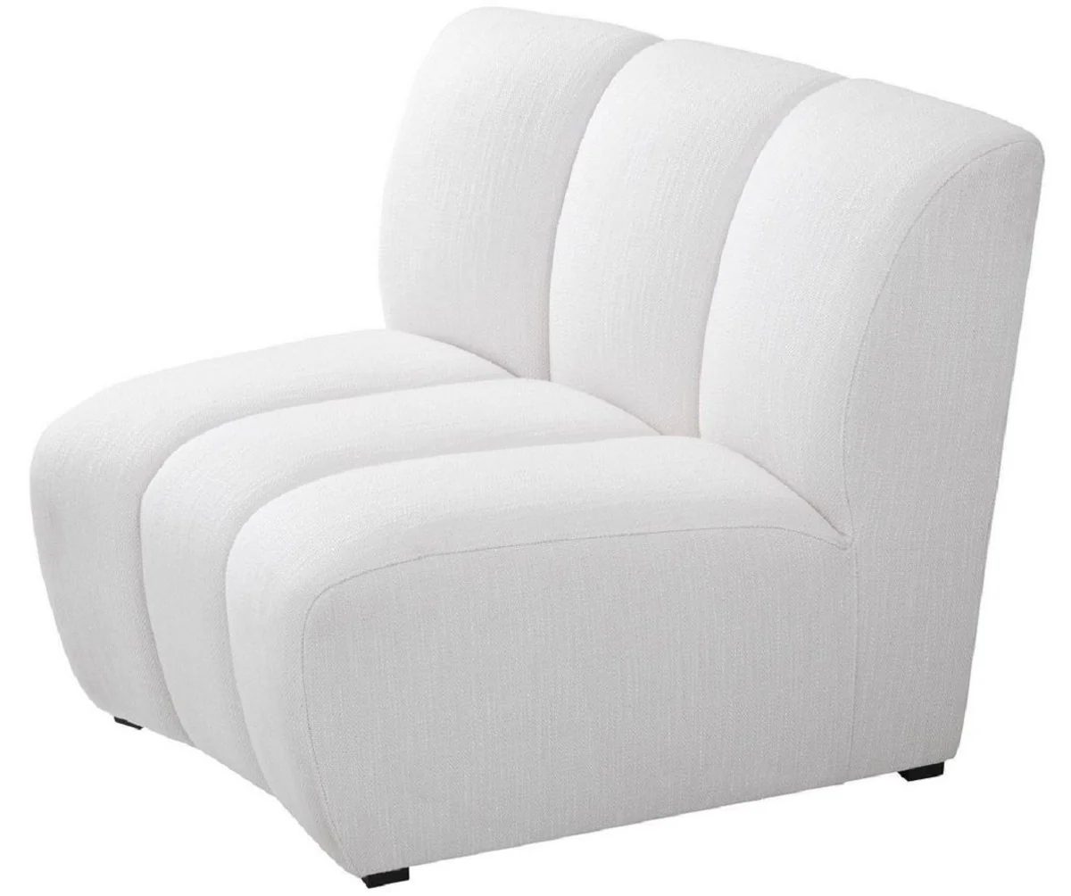 Luxury couch white / black 109 x 95 x H. 83.5 cm - Curved & extendable luxury living room sofa