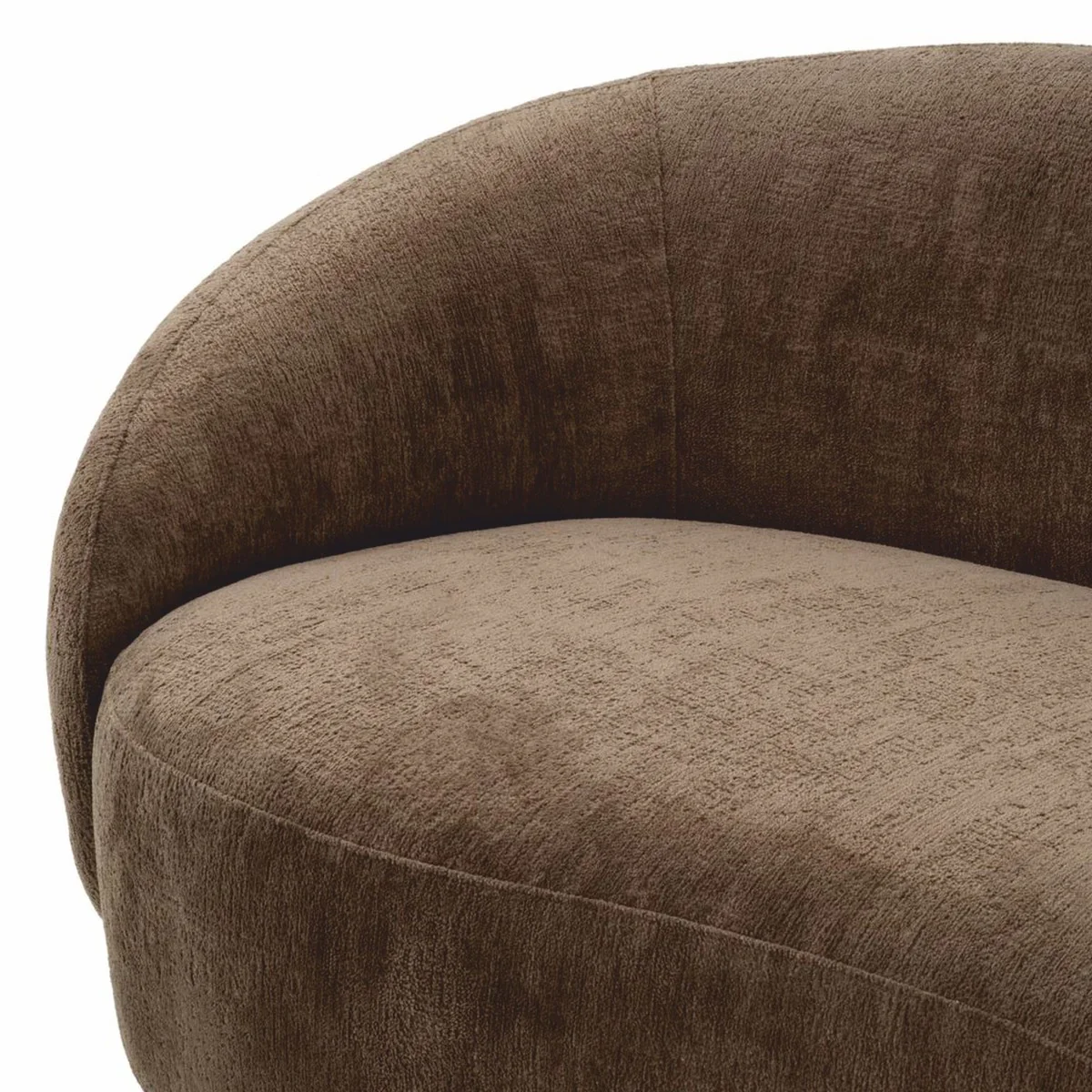 Luxury Sofa Brown / Black 235 cm - Curved Living Room Sofa