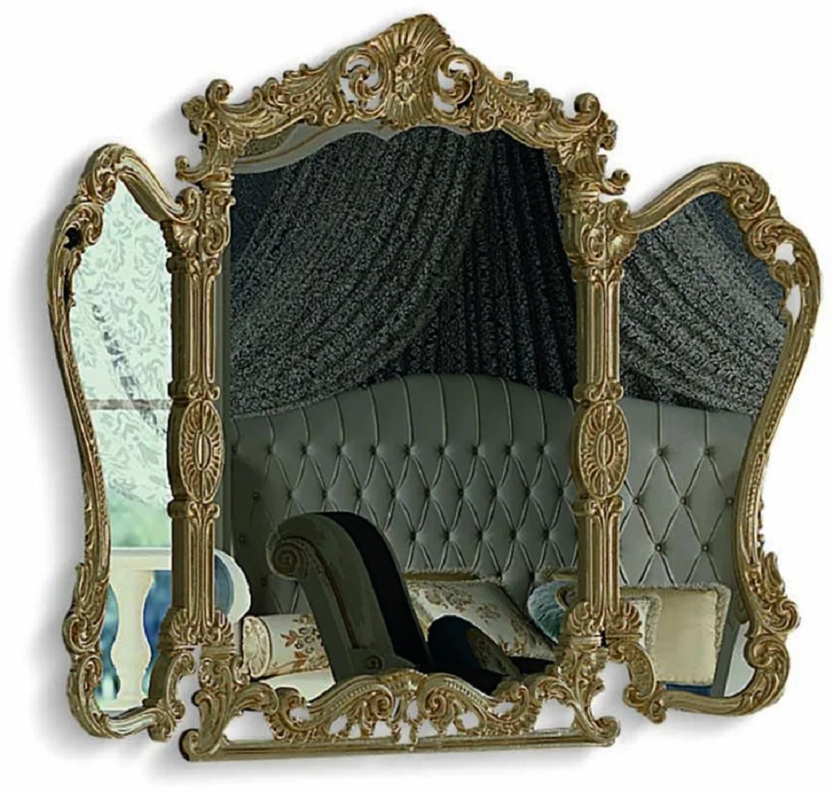 Luxury baroque mirror antique gold H. 165 cm - Made in Italy