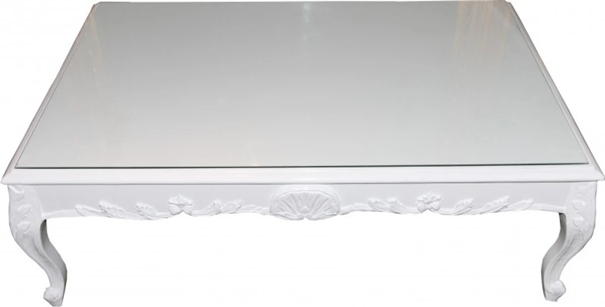Baroque coffee table white 120 x 85 cm - coffee table - living room table - Limited Edition