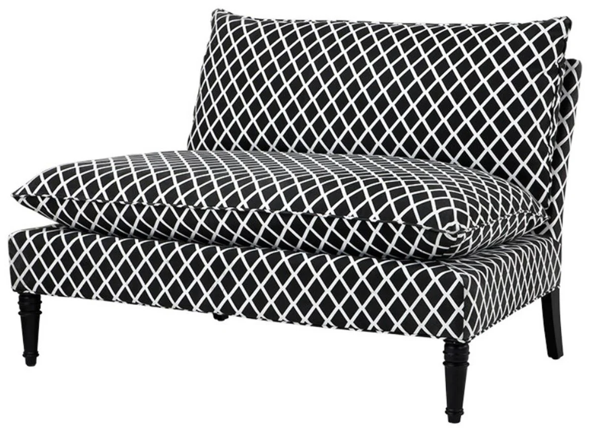 Living room sofa black / white 129.5 x 91 x H. 89 cm - designer furniture