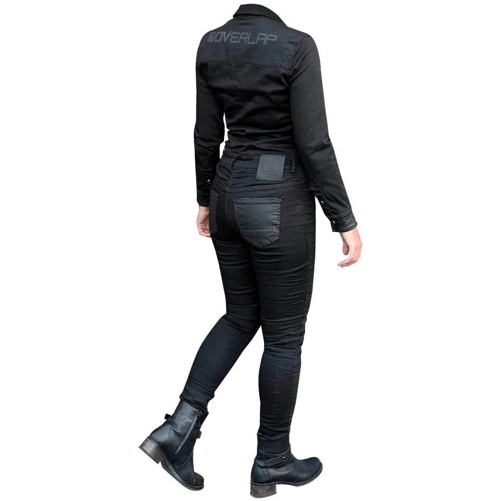 TESS LADY BLACK DENIM JUMPSUIT