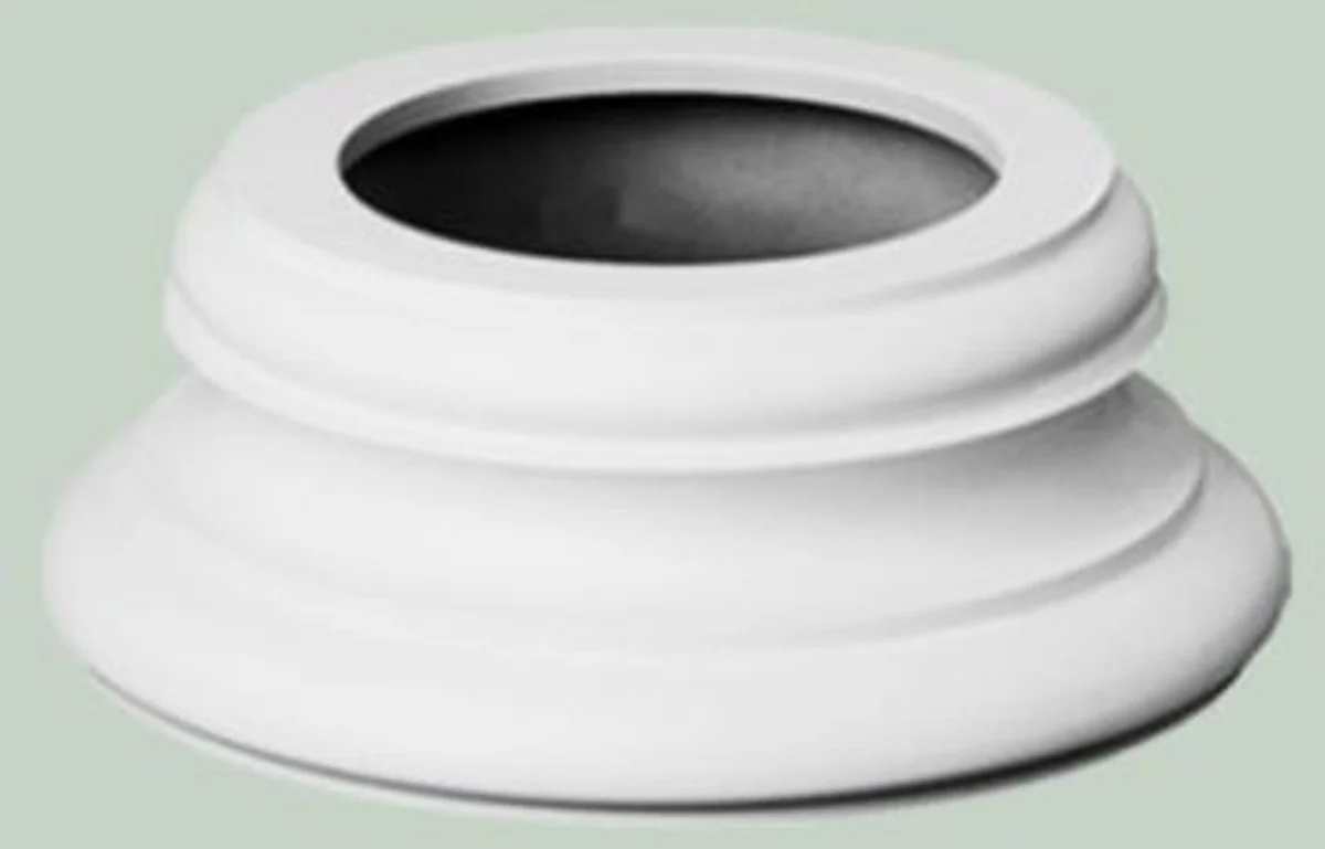 Baroque decorative element base white Ø 32 x H. 12.5 cm - round decorative column base in baroque style