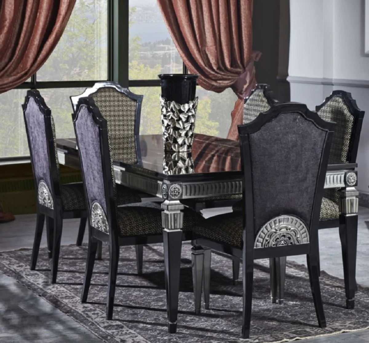 Luxury Baroque Dining Room Set - Dining Table and 6 Dining Chairs - Dining Room Furniture in Baroque Style