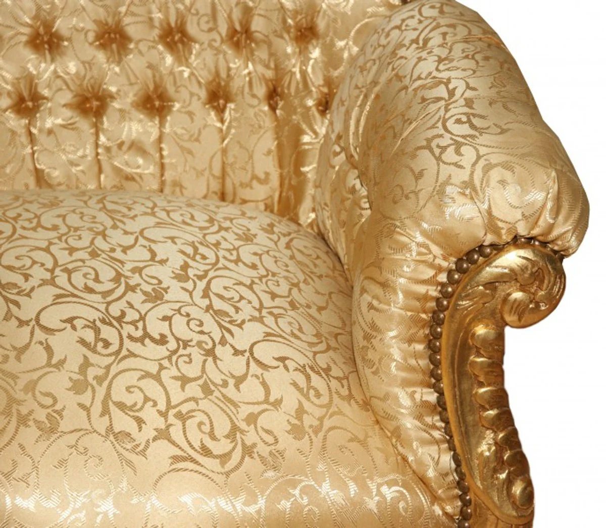 Baroque 2 Seater Sofa Master Gold Pattern / Gold - Living Room Couch Furniture Lounge