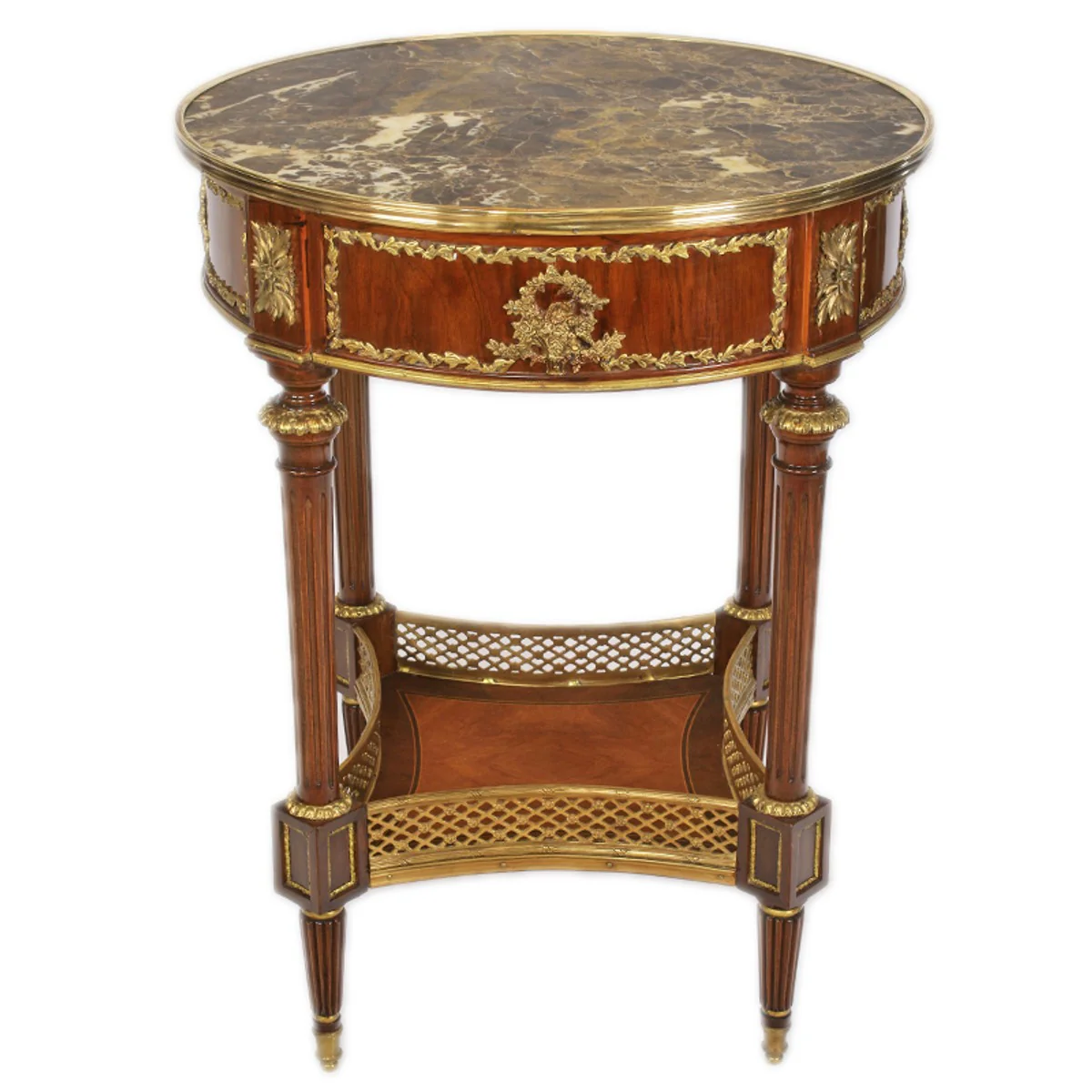 Baroque side table with marble top - luxury side table