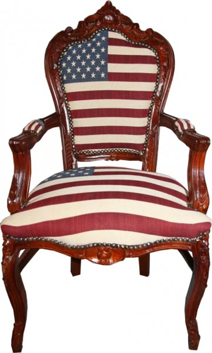 Baroque dining room with armrests USA / Mahogany Brown Antique style