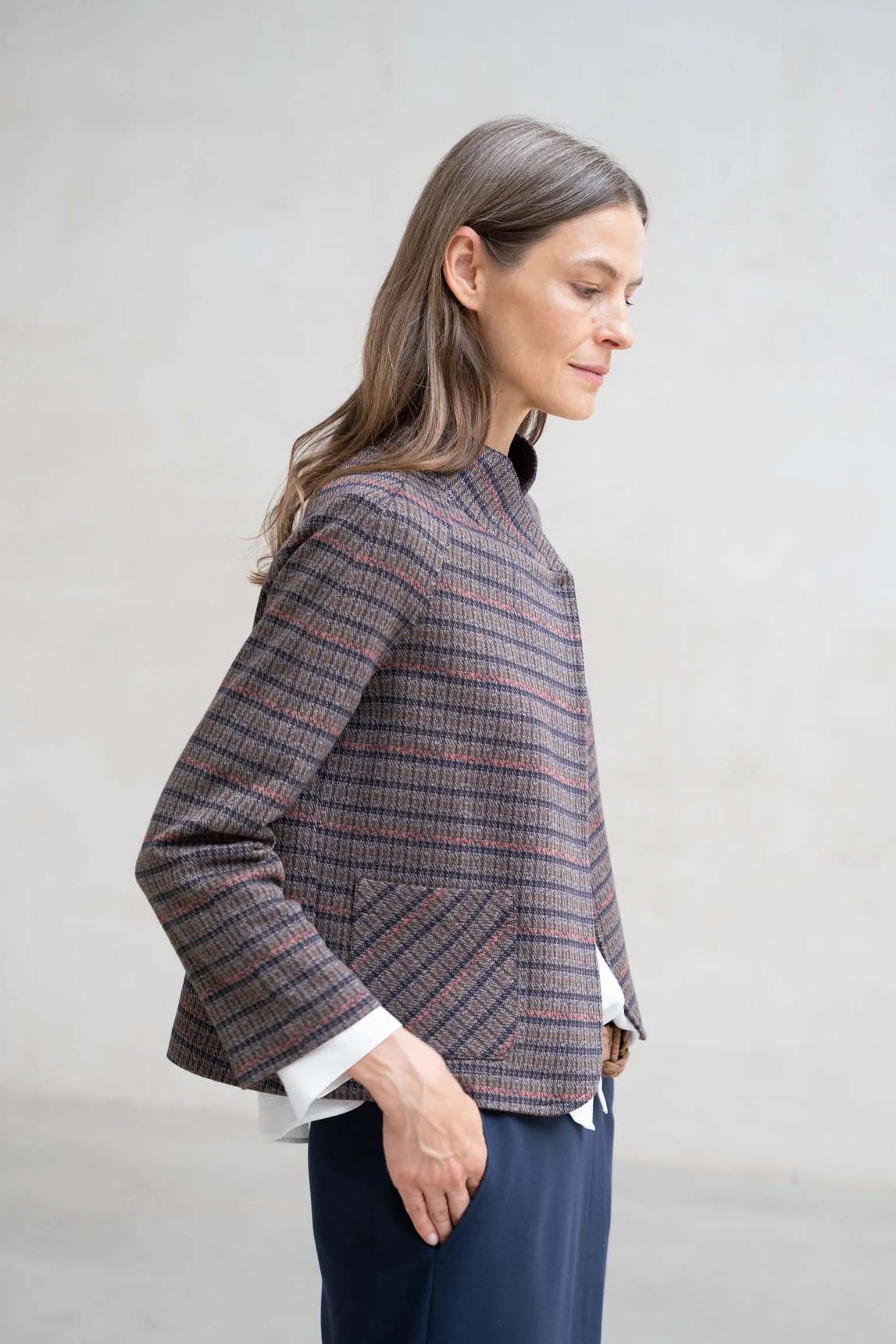 Rivera-Spain Tarento Jacke Burgunderrot kariert