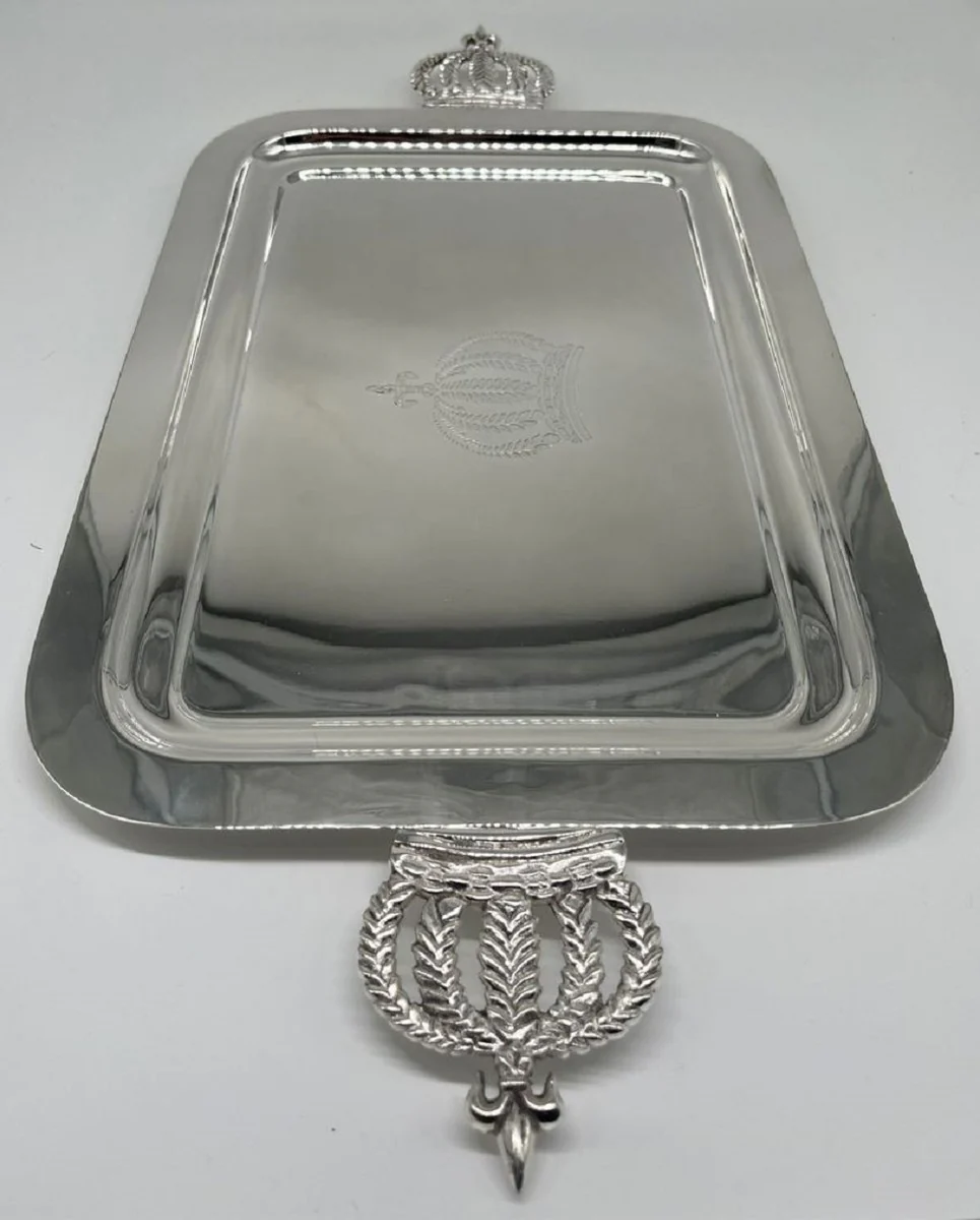 Pompöös by Luxury Baroque Serving Tray Crown Silver 42 cm - designed by Harald Glööckler