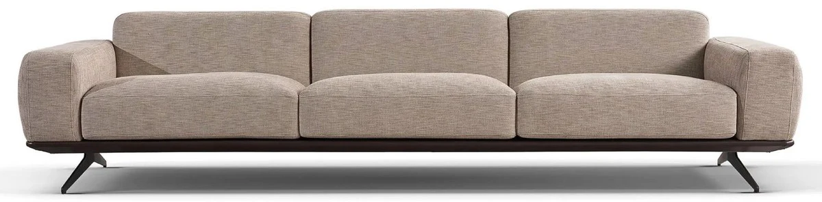 Luxury sofa beige / dark brown 320 x 100 x H. 70 cm - living room sofa - hotel sofa - living room furniture - hotel furniture - luxury furniture - luxury furnishings - living room furnishings