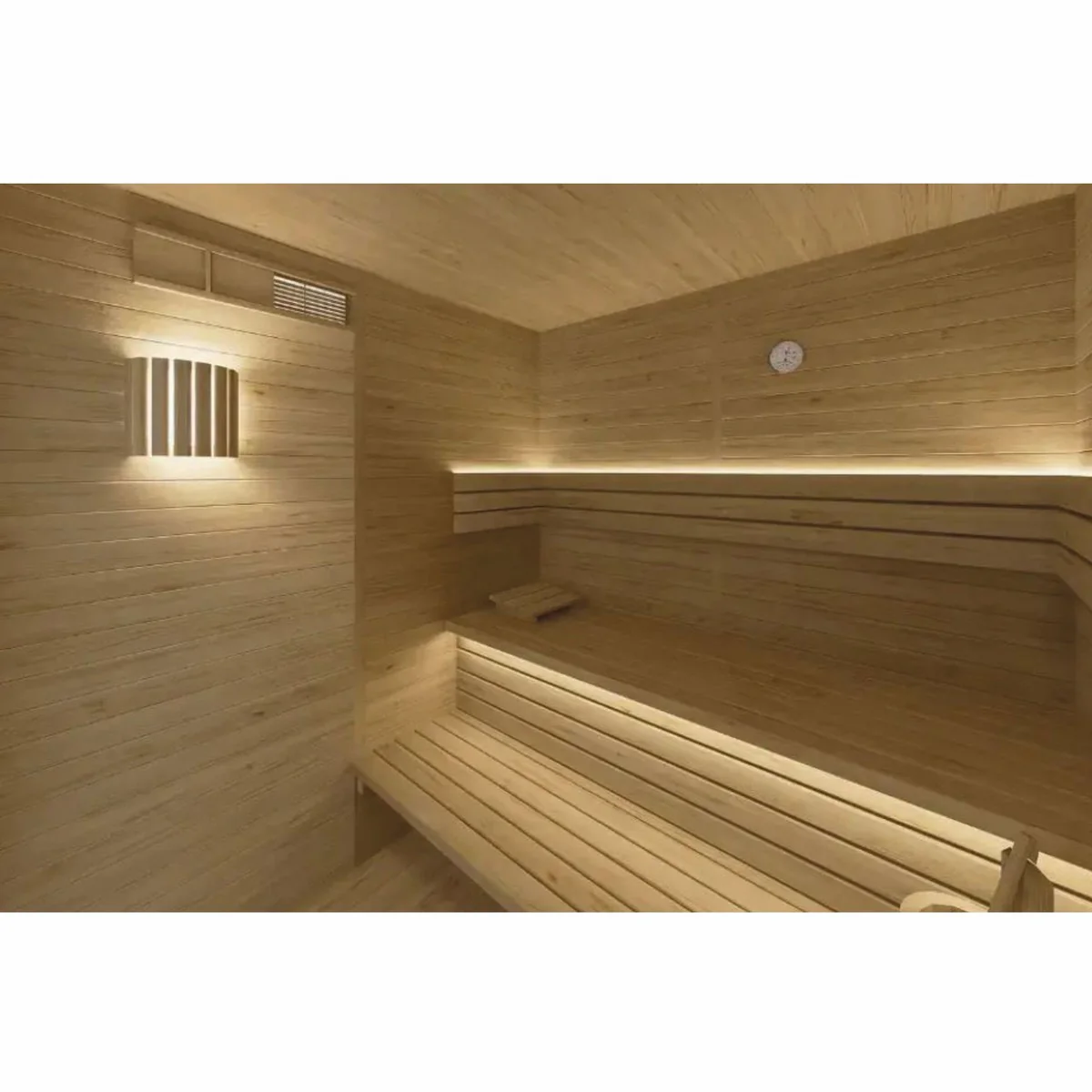 Luxus 6 Personen Innensauna Naturfarben 200 x 200 x H. 190 cm