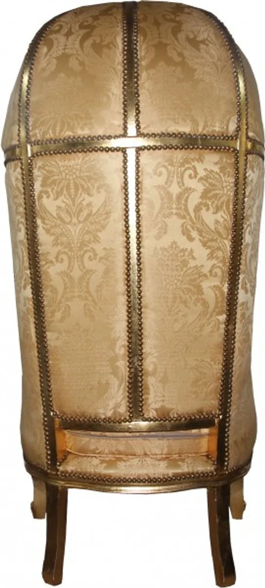 Barock Thron Sessel Victory Gold Barock Muster / Gold Mod2 - Balloon Chair -Thron Stuhl Tron