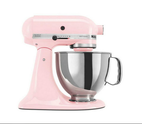 Artisan 5 Qt. 10-Speed Pink Stand Mixer mit Flat Beater, 6-Wire Whip und Dough Hook Attachments