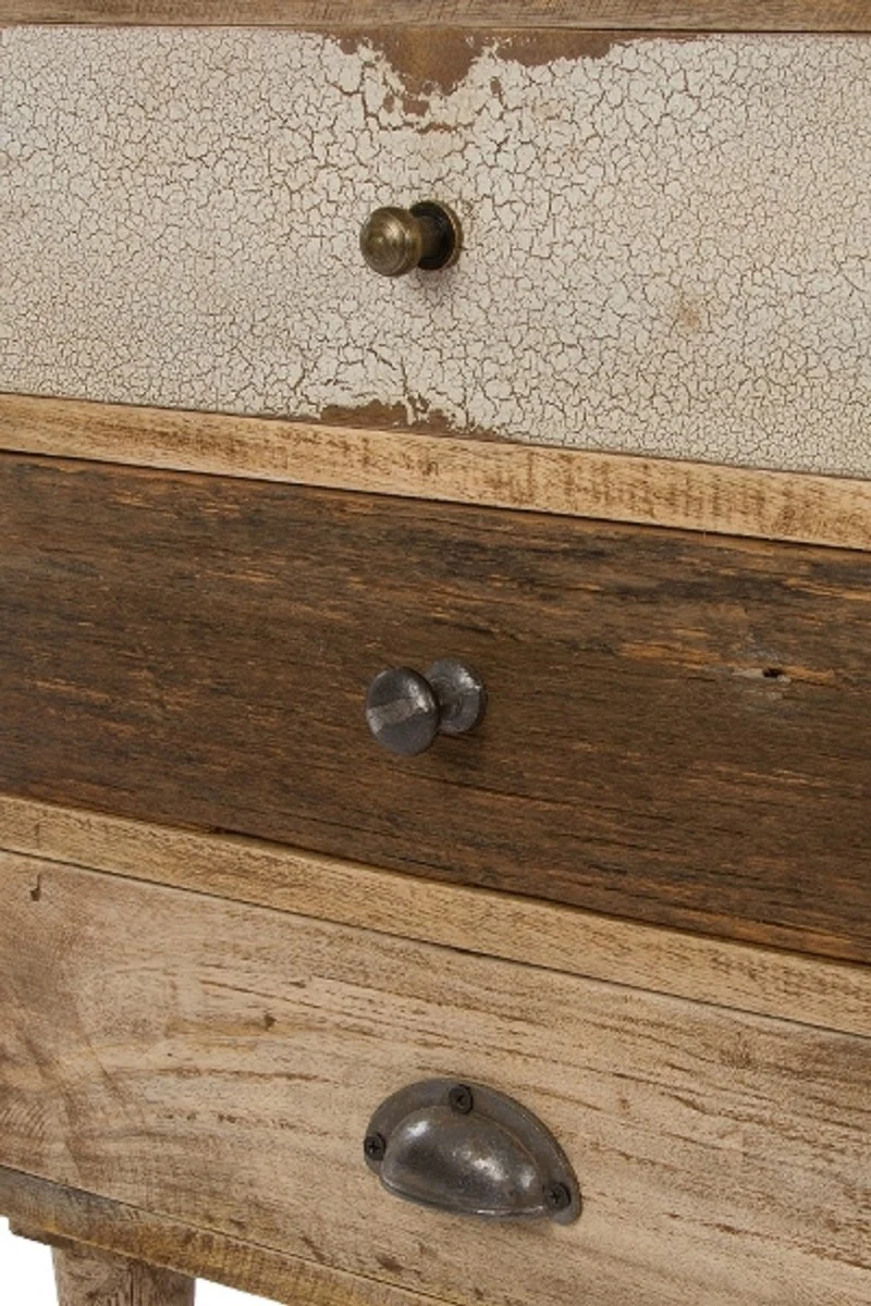 Country house style chest of drawers with 5 drawers natural / multicolored 48 x 27 x H. 80 cm - country house style furniture