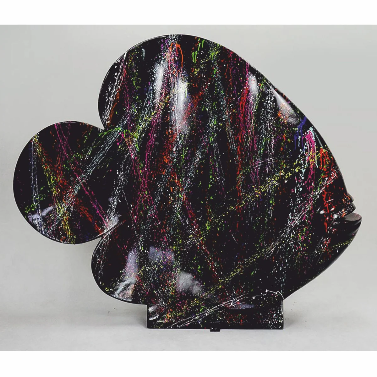 XXL Deko Skulptur Fisch Schwarz / Bunt H. 110 cm - Deko Figur