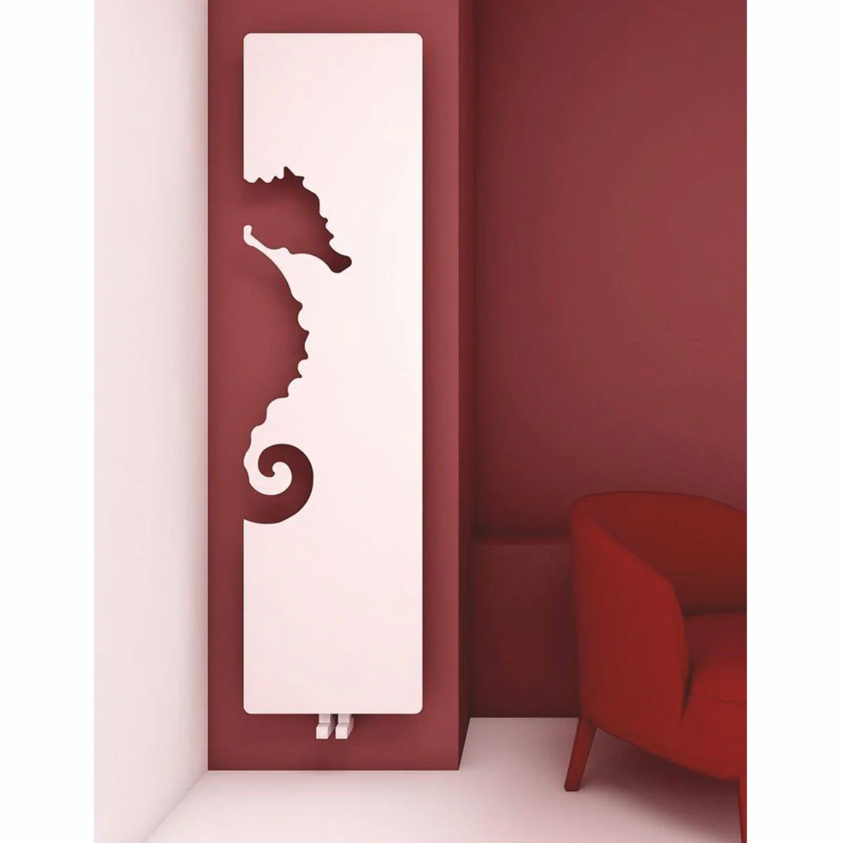 Luxury wall heater Seahorse Pink H. 179 cm - Vertical wall radiator