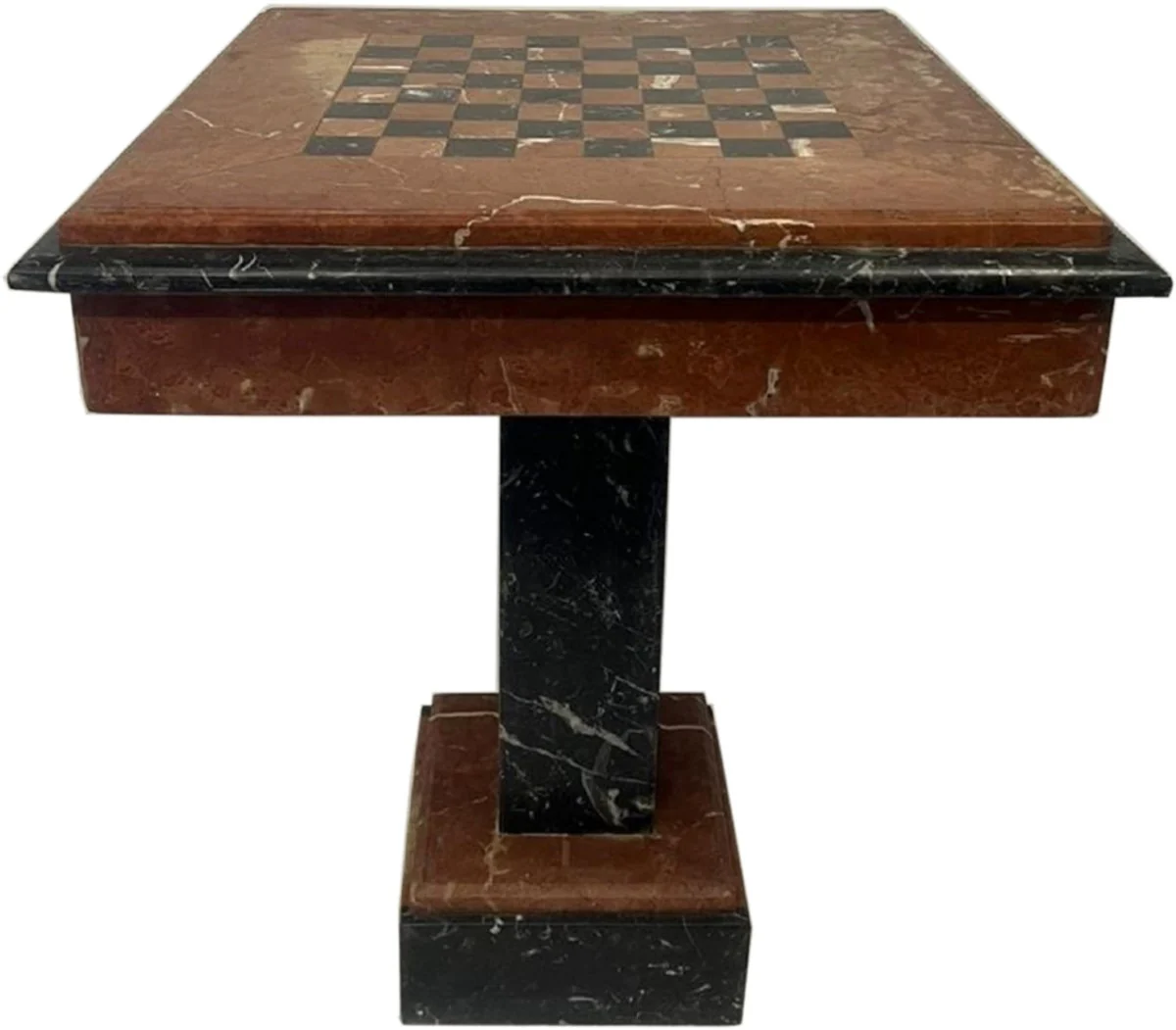 Baroque Chess Table Brown / Black - Square Marble Table - Baroque Style Side Table - Baroque Style Marble Furniture - Baroque Furniture