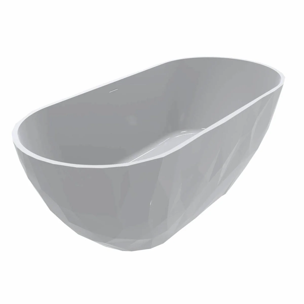 Freestanding luxury bathtub high gloss white 165 cm - bathroom furniture