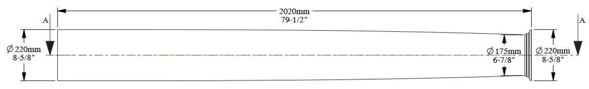 Baroque decorative element wall decoration column white Ø 22 x H. 202 cm - round decorative column in baroque style