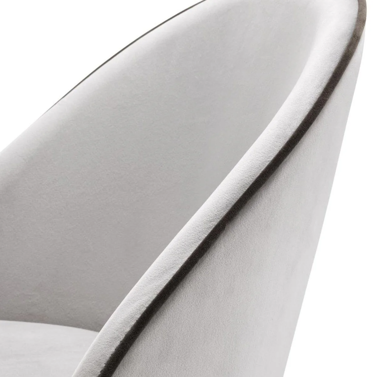 Luxury dining room chair set light gray / black / brass 55 x 64 x H. 83 cm - Dining room furniture - Luxury collection