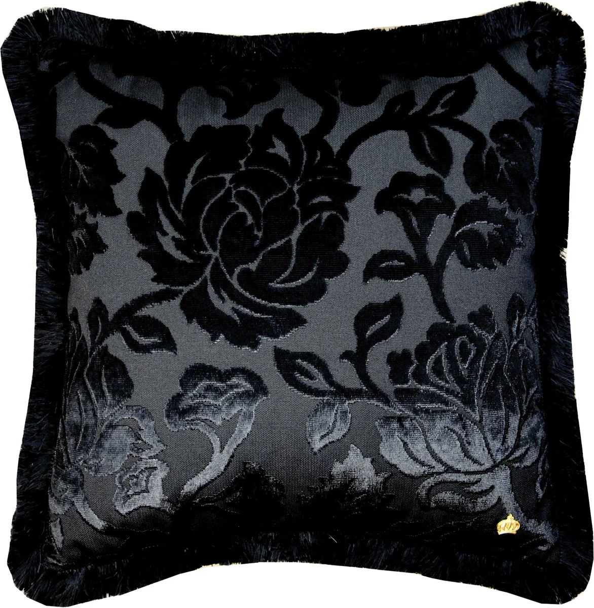 Luxury cushion Pompöös by Harald Glööckler Elegance Collection Baroque pattern black / black 50 x 50 cm - luxury cushion