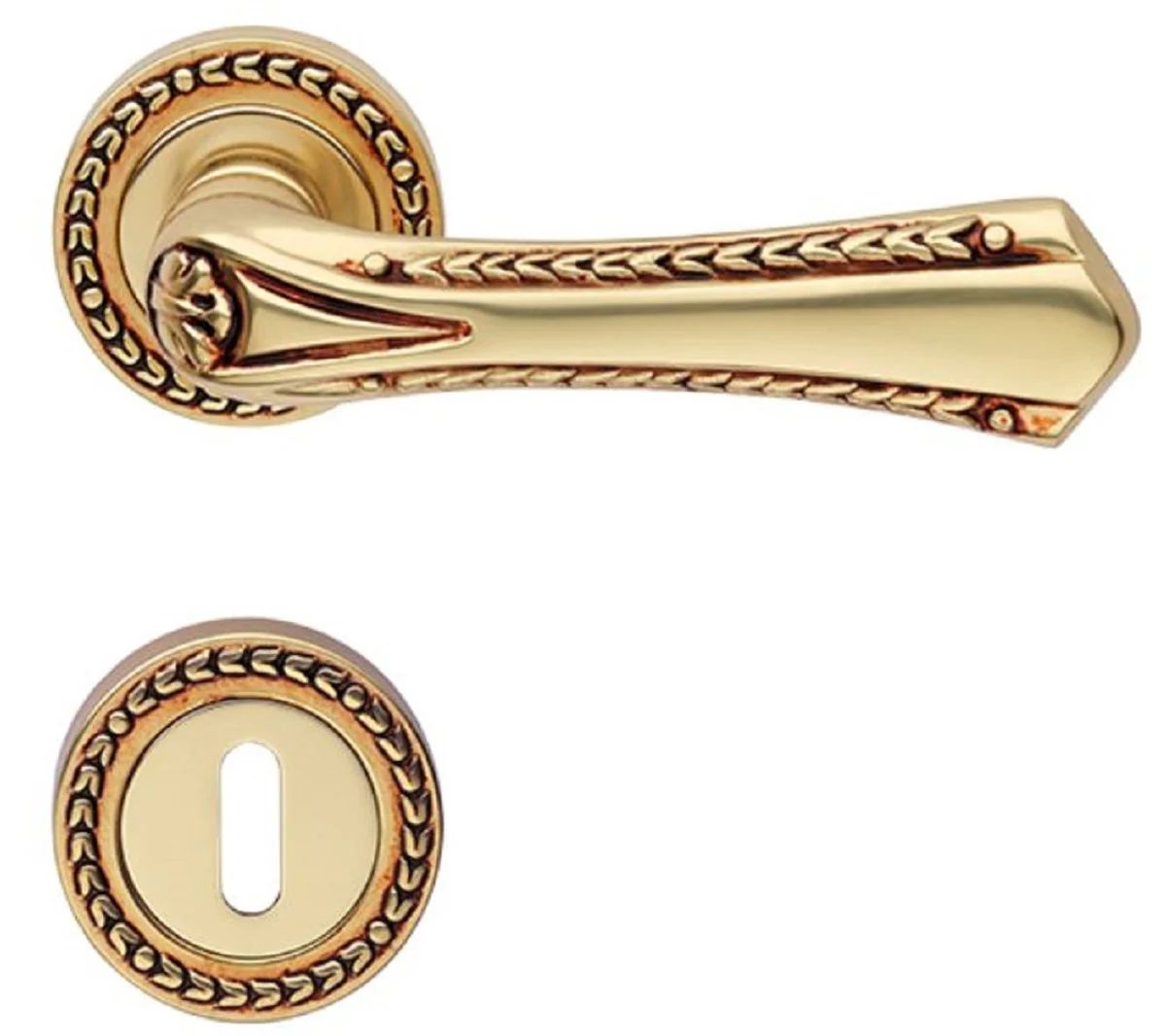 Art Nouveau door handle set French gold 14.6 x H. 5 cm - Baroque & Art Nouveau door handles in a classic design