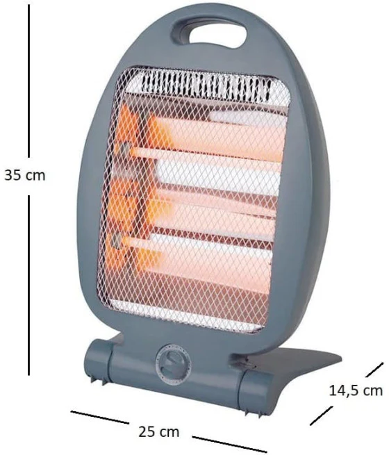 QUARZ-INFRAROT-ELEKTROHEIZUNG MAX. LEISTUNG 800 WATT MIT THERMOSTAT