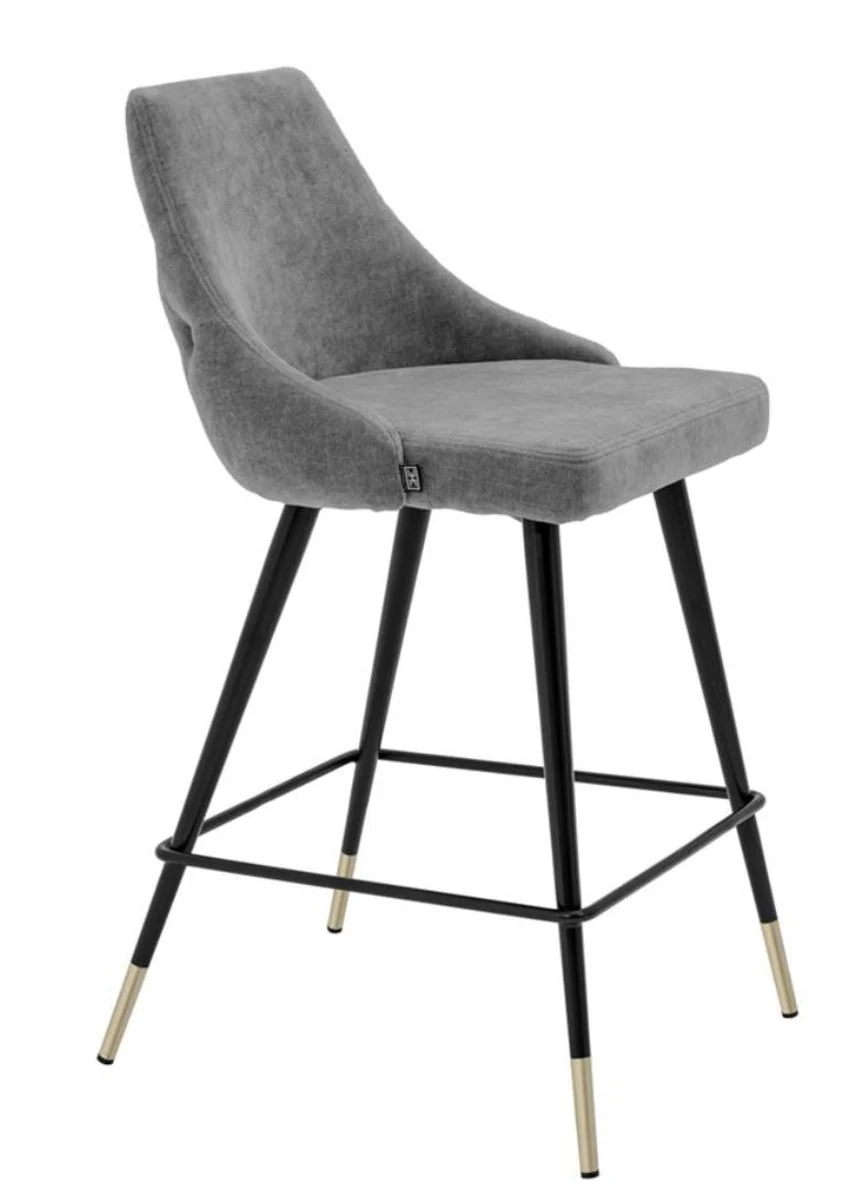 Luxury bar chair gray / black 47 x 52 x H. 91 cm - luxury bar furniture