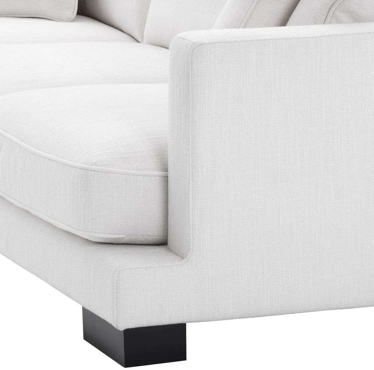 Luxury living room sofa with cushions white / black 284 x 110 x H. 85 cm - Living room furniture - Luxury collection