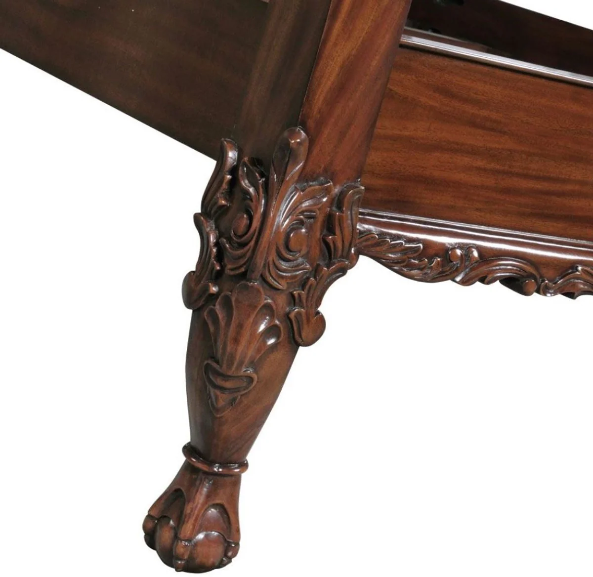 Luxury Baroque Double Bed Dark Brown - Handcrafted Solid Wood Bed - Bedroom Furniture in Baroque Style - Noble & Magnificent