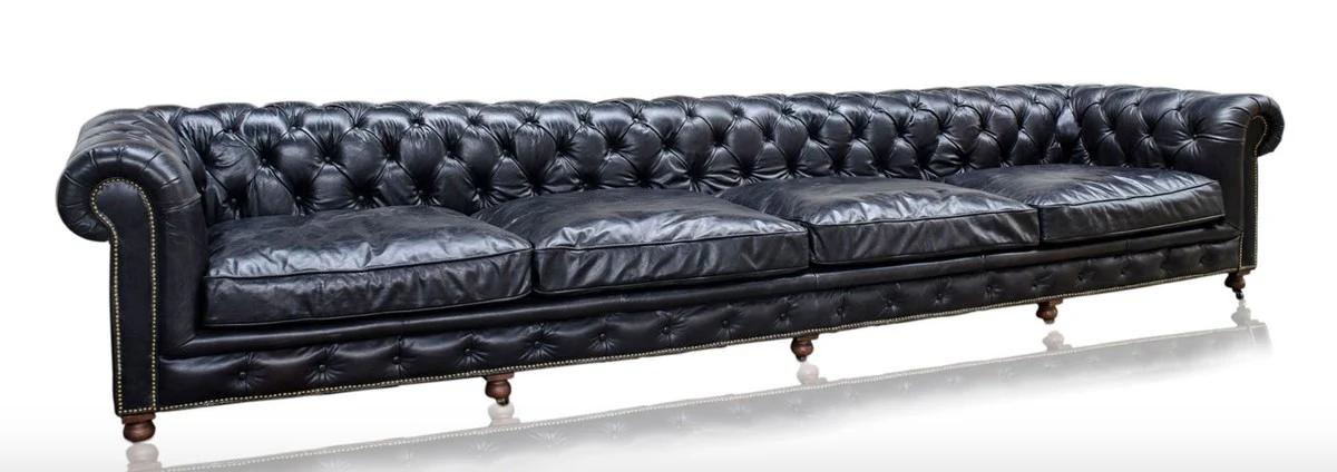 Luxury 6 seater sofa black 410 x 120 x H. 77 cm - Chesterfield furniture