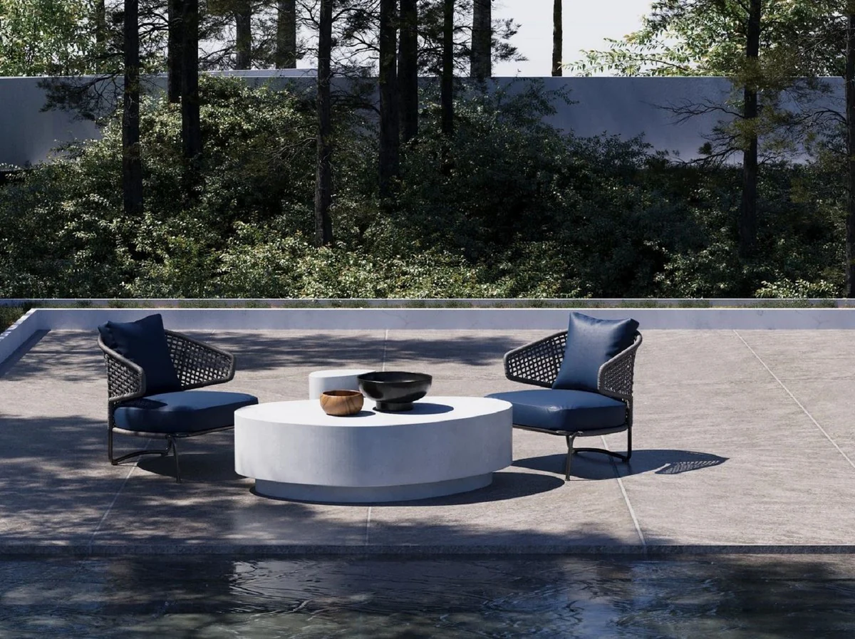 Luxury concrete coffee table white 142 cm - living room & garden furniture